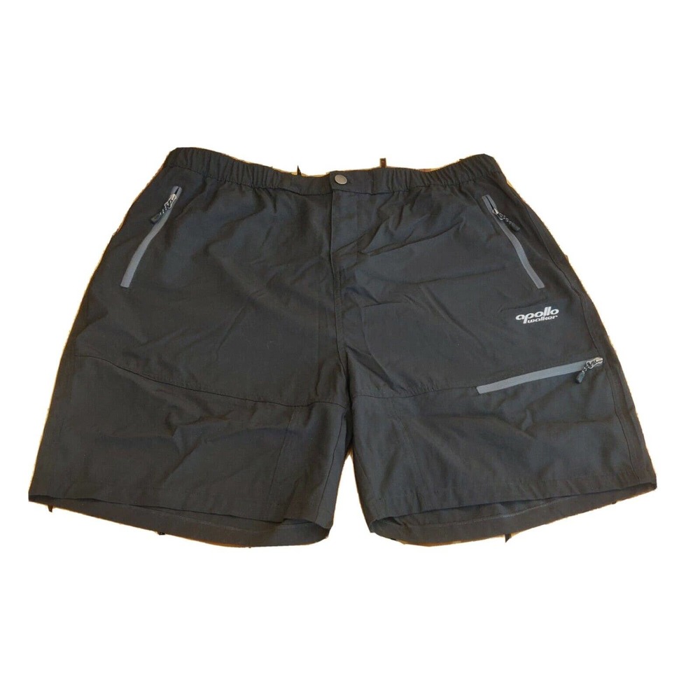 Apollo Walker Men's Cargo Shorts Black Size 3XL Outdoor Zippered Pockets